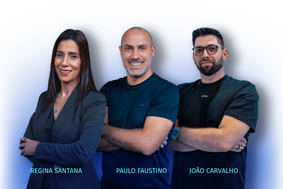 Regina Santana, Paulo Faustino e João Carvalho